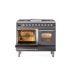 ILVE UPD40FNMPMGCLP Nostalgie II 40" Dual Fuel Range, main oven door opened