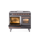 ILVE UPD40FNMPMGPLP Nostalgie II 40" Dual Fuel Range, main oven door opened