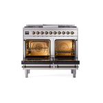 ILVE UPD40FNMPSSB Nostalgie II 40" Dual Fuel Range, oven doors opened