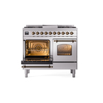 ILVE UPD40FNMPSSB Nostalgie II 40" Dual Fuel Range, main oven door opened