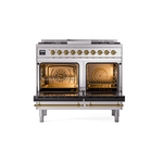 ILVE UPD40FNMPSSG Nostalgie II 40" Dual Fuel Range, oven doors opened