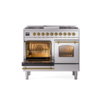 ILVE UPD40FNMPSSG Nostalgie II 40" Dual Fuel Range, main oven door opened