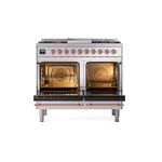 ILVE UPD40FNMPSSPLP Nostalgie II 40" Dual Fuel Range, oven doors opened