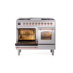 ILVE UPD40FNMPSSPLP Nostalgie II 40" Dual Fuel Range, main oven door opened