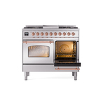 ILVE UPD40FNMPSSPLP Nostalgie II 40" Dual Fuel Range, side oven door opened