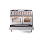 ILVE UPD40FNMPSSPLP Nostalgie II 40" Dual Fuel Range, drawer opened