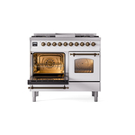 ILVE UPD40FNMPWHBLP Nostalgie II 40" Dual Fuel Range, main oven door opened