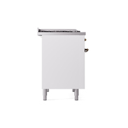 ILVE UPD40FNMPWHBLP Nostalgie II 40" Dual Fuel Range, left side view