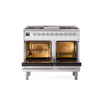 ILVE UPD40FNMPWHCLP Nostalgie II 40" Dual Fuel Range, oven doors opened