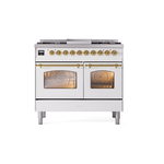 ILVE UPD40FNMPWHGLP Nostalgie II 40" Dual Fuel Range, front view