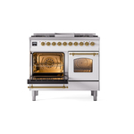 ILVE UPD40FNMPWHGLP Nostalgie II 40" Dual Fuel Range, main oven door opened