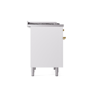 ILVE UPD40FNMPWHGLP Nostalgie II 40" Dual Fuel Range, left side view