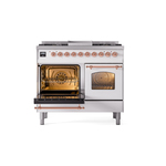 ILVE UPD40FNMPWHPLP Nostalgie II 40" Dual Fuel Range, main oven door opened