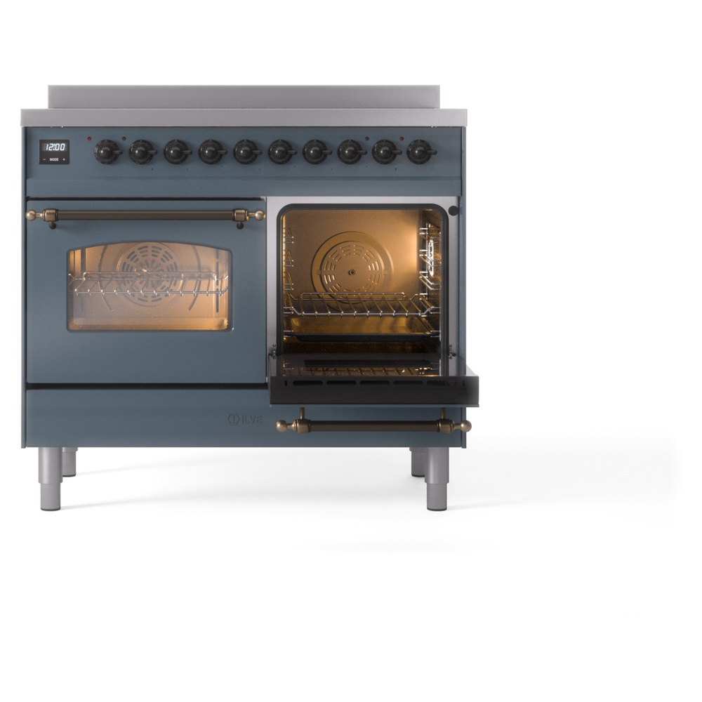 ILVE Nostalgie II 40" UPDI406NMPBGB Induction Range, side oven door opened