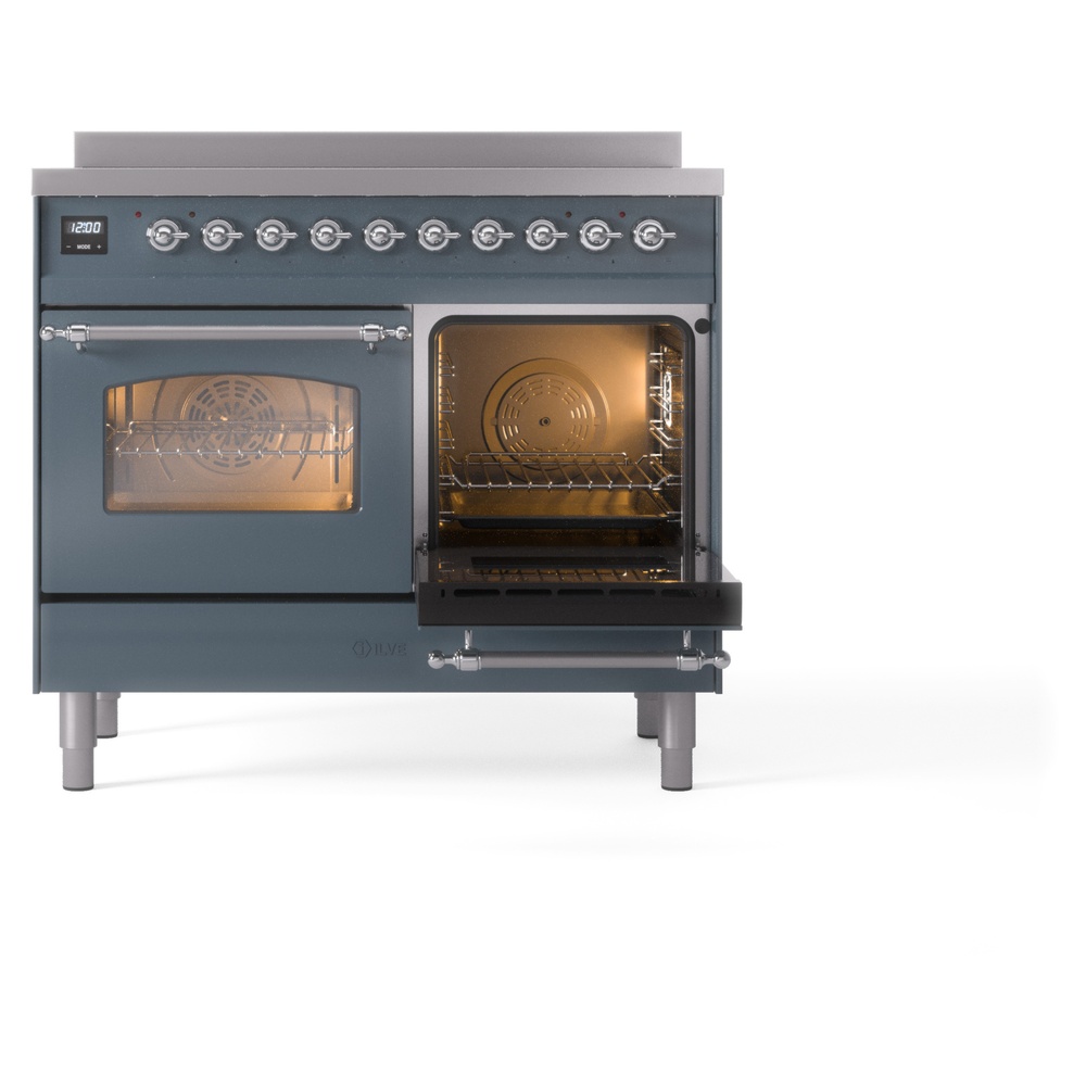 ILVE Nostalgie II 40" UPDI406NMPBGC Induction Range, side oven door opened