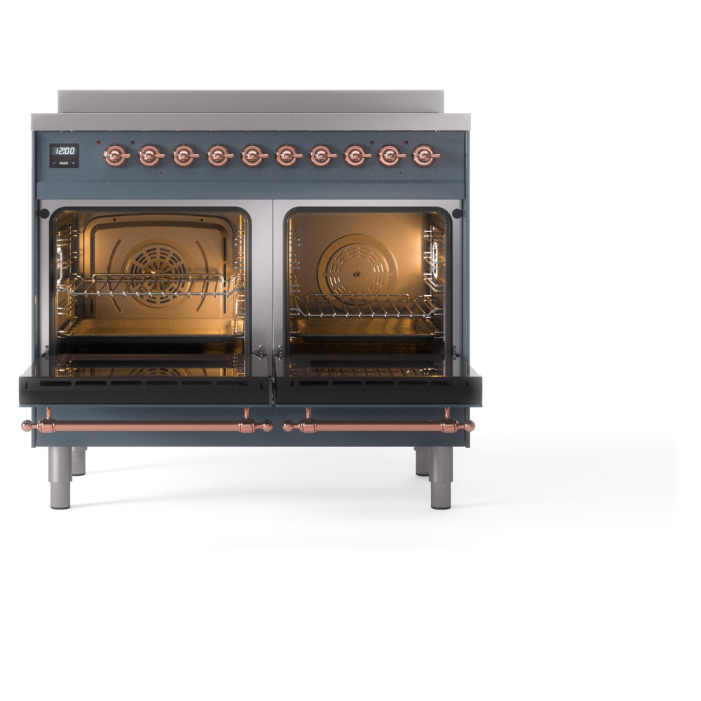 ILVE Nostalgie II 40" UPDI406NMPBGP Induction Range, oven doors opened