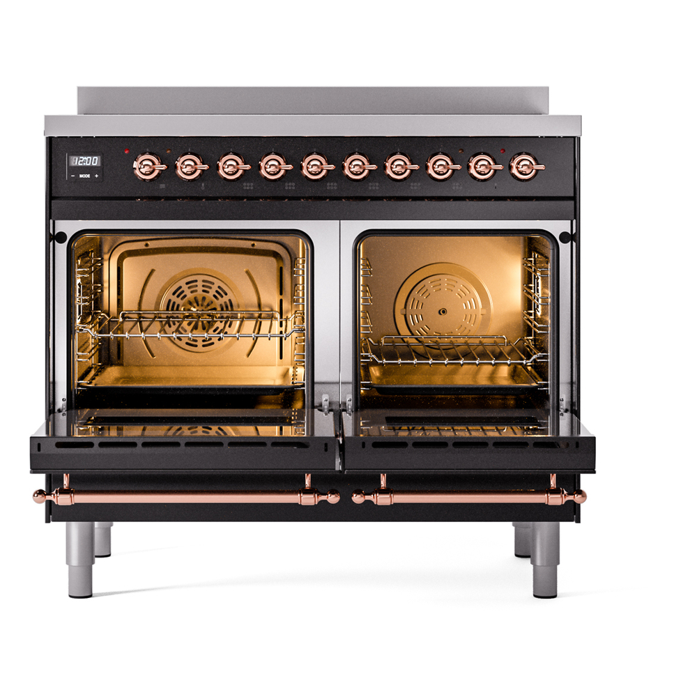 ILVE UPDI406NMPBKP Nostalgie II 40" Induction Range, oven doors opened