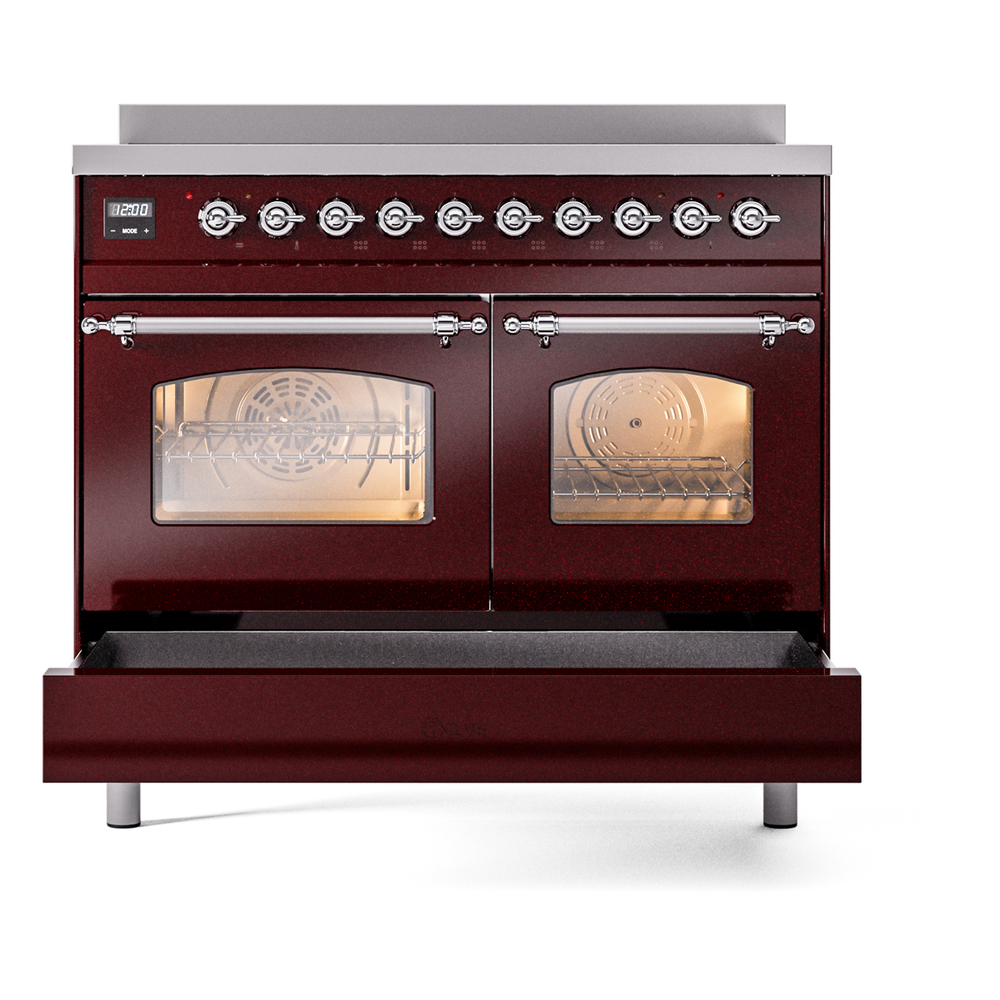 ILVE UPDI406NMPBUC Nostalgie II 40" Induction Range, drawer opened