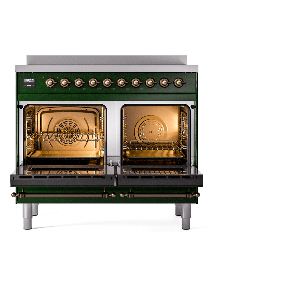 ILVE UPDI406NMPEGB Nostalgie II 40" Induction Range, oven doors opened