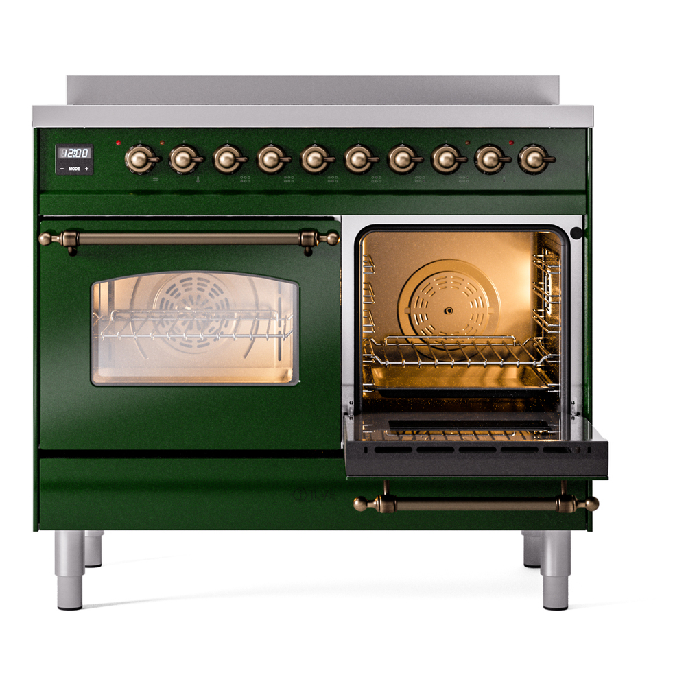 ILVE UPDI406NMPEGB Nostalgie II 40" Induction Range, side oven door opened