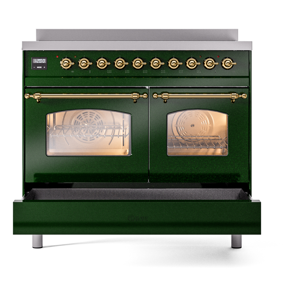ILVE UPDI406NMPEGG Nostalgie II 40" Induction Range, drawer opened