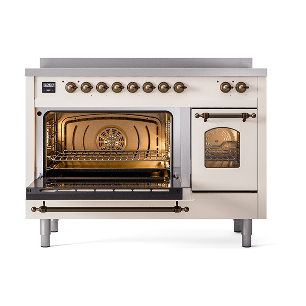 ILVE_UPI486NMPAWB_Nostalgie_II_30"_Dual_Fuel_Range_main_oven_door_opened