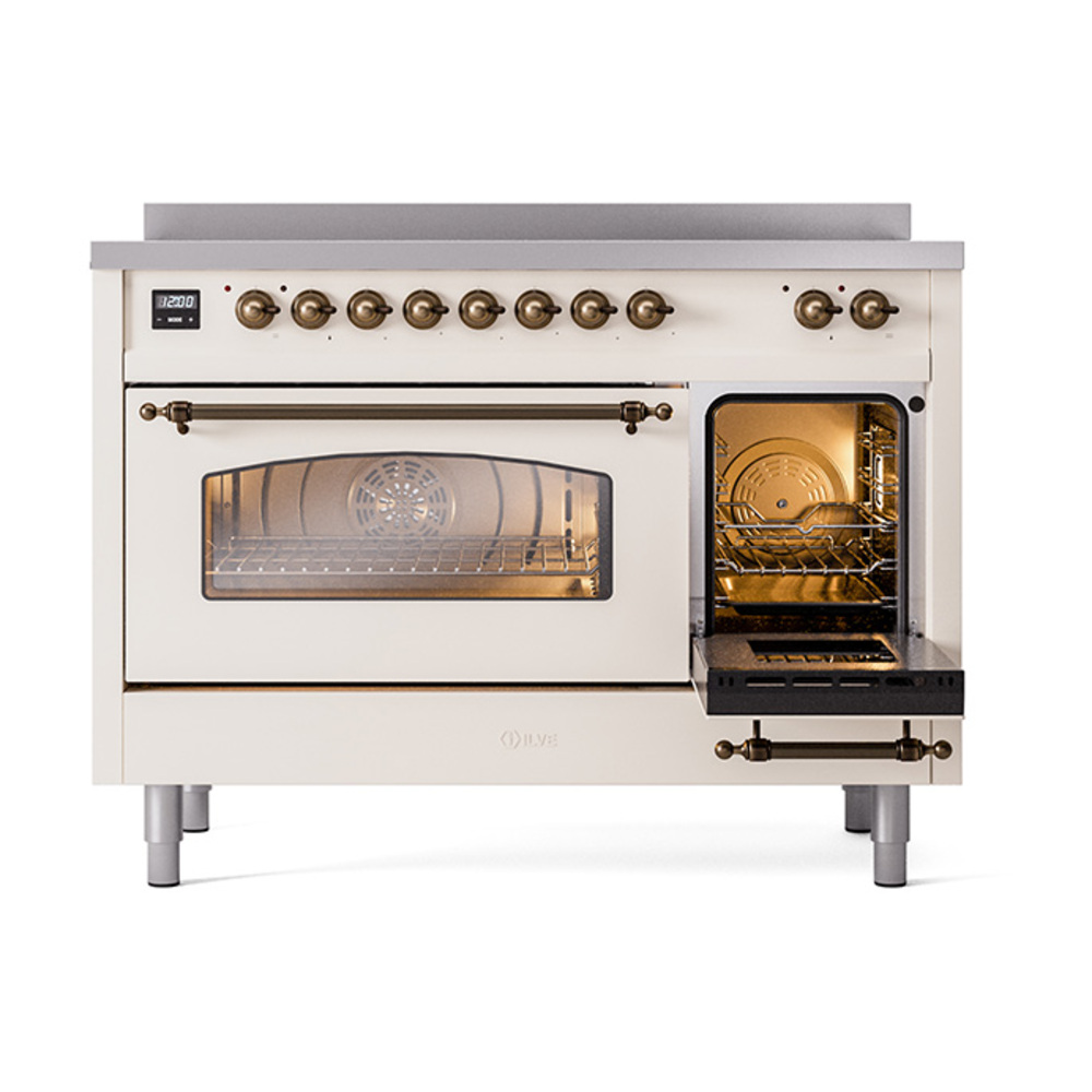 ILVE_UPI486NMPAWB_Nostalgie_II_30"_Dual_Fuel_Range_side_oven_door_opened