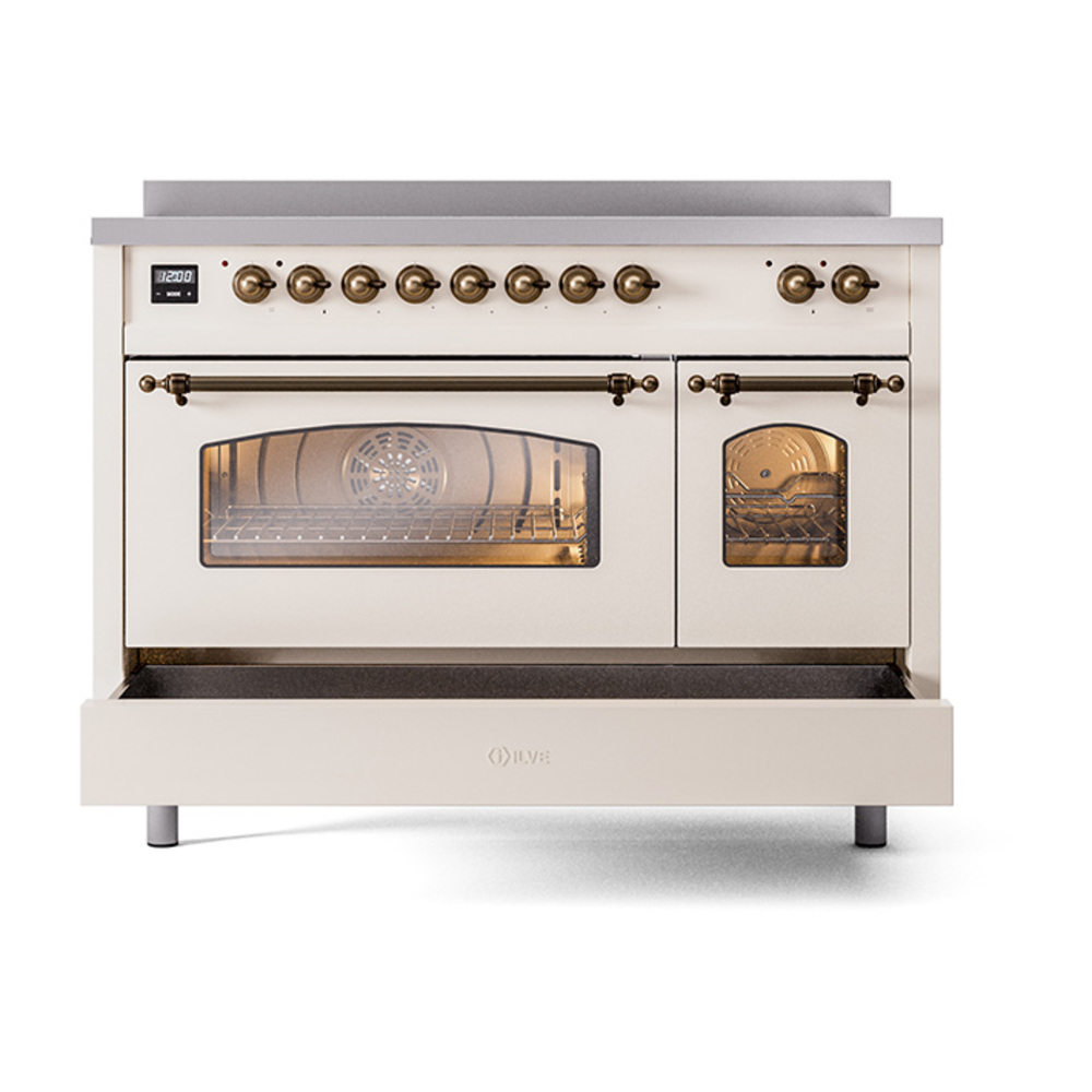 ILVE_UPI486NMPAWB_Nostalgie_II_30"_Dual_Fuel_Range_drawer_opened