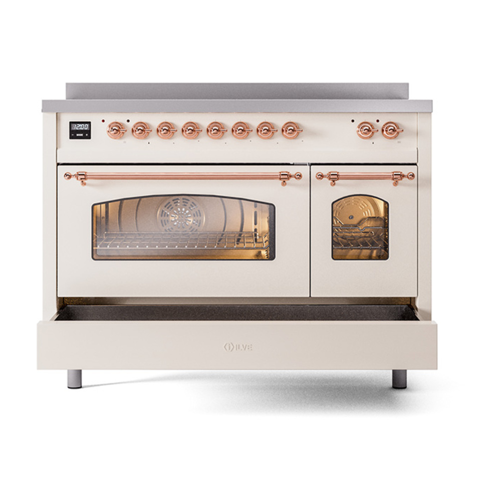 ILVE_UPI486NMPAWP_Nostalgie_II_30"_Dual_Fuel_Range_drawer_opened