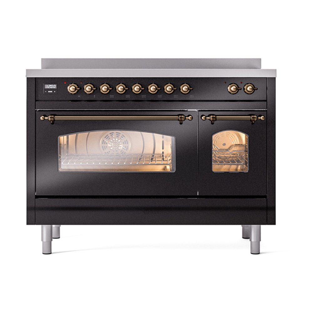 ILVE_UPI486NMPBKB_Nostalgie_II_48"_Dual_Fuel_Range_front_view
