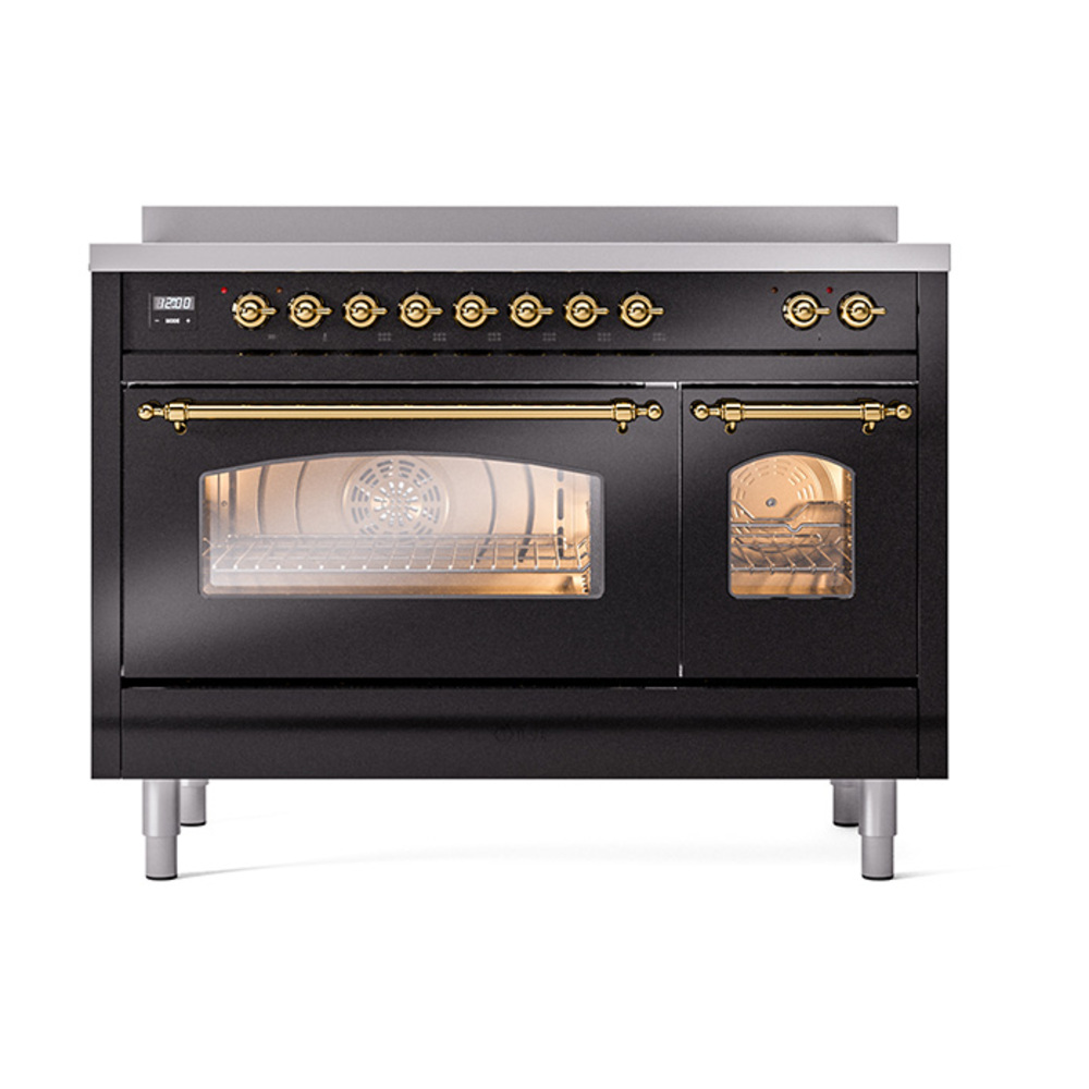 ILVE_UPI486NMPBKG_Nostalgie_II_48"_Dual_Fuel_Range_front_view