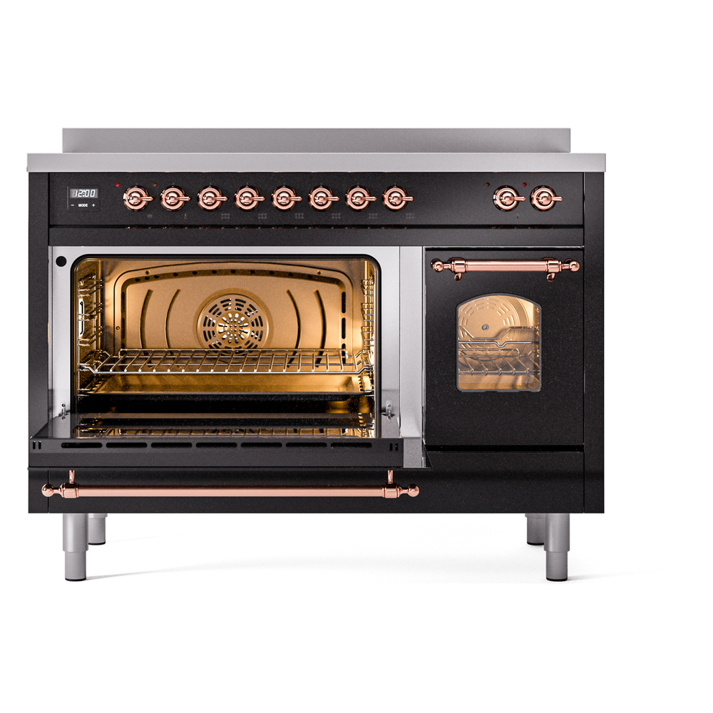 ILVE_UPI486NMPBKP_Nostalgie_II_48"_Dual_Fuel_Range_main_oven_door_opened