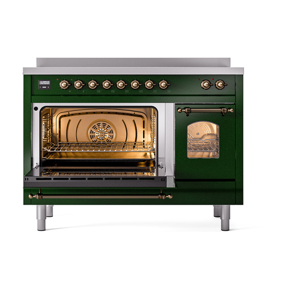 ILVE_UPI486NMPEGB_Nostalgie_II_48"_Dual_Fuel_Range_main_oven_door_opened