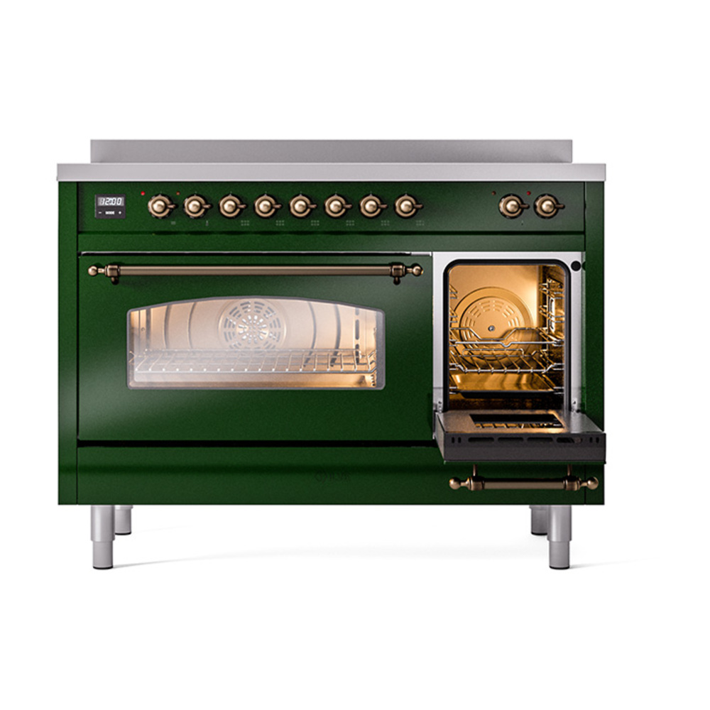 ILVE_UPI486NMPEGB_Nostalgie_II_48"_Dual_Fuel_Range_side_oven_door_opened