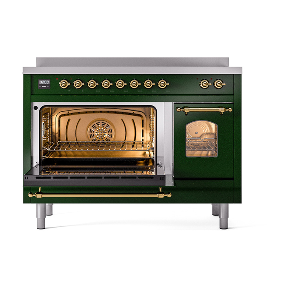 ILVE_UPI486NMPEGG_Nostalgie_II_48"_Dual_Fuel_Range_main_oven_door_opened