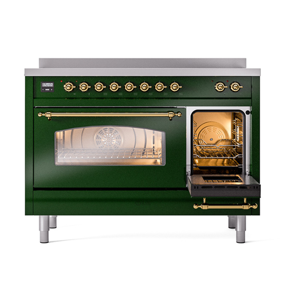 ILVE_UPI486NMPEGG_Nostalgie_II_48"_Dual_Fuel_Range_side_oven_door_opened