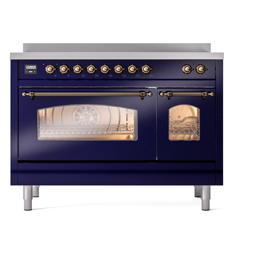 ILVE_UPI486NMPMBB_Nostalgie_II_48"_Dual_Fuel_Range_front_view