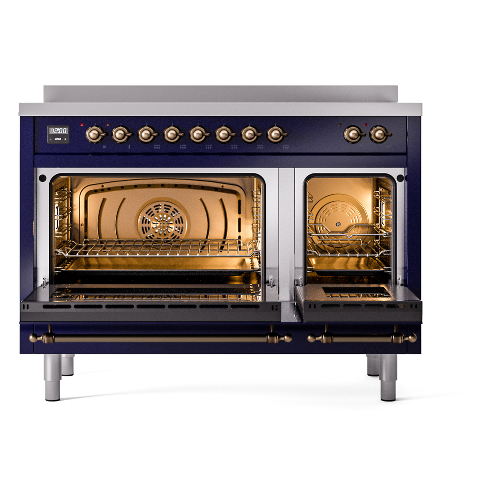 ILVE_UPI486NMPMBB_Nostalgie_II_48"_Dual_Fuel_Range_oven_door_opened