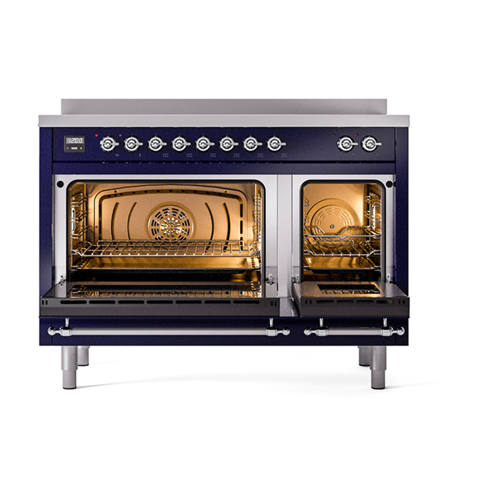 ILVE_UPI486NMPMBC_Nostalgie_II_48"_Dual_Fuel_Range_oven_door_opened