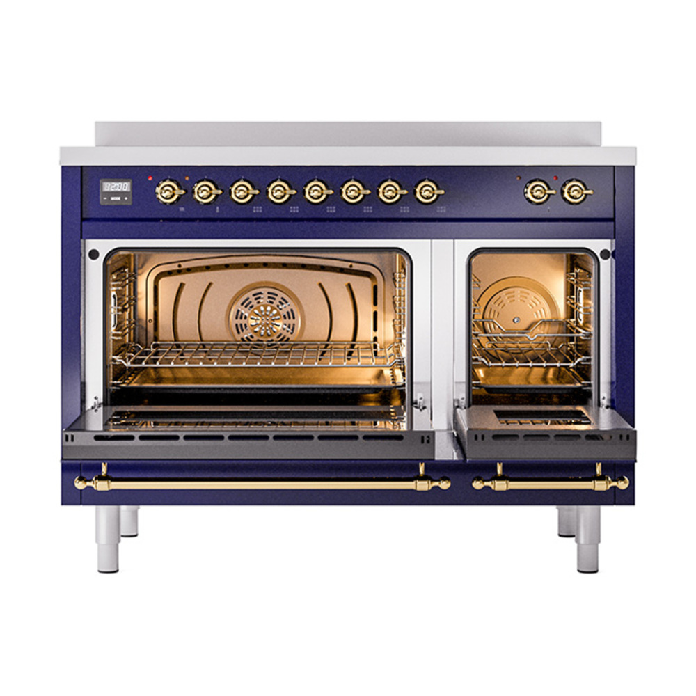 ILVE_UPI486NMPMBG_Nostalgie_II_48"_Dual_Fuel_Range_oven_door_opened