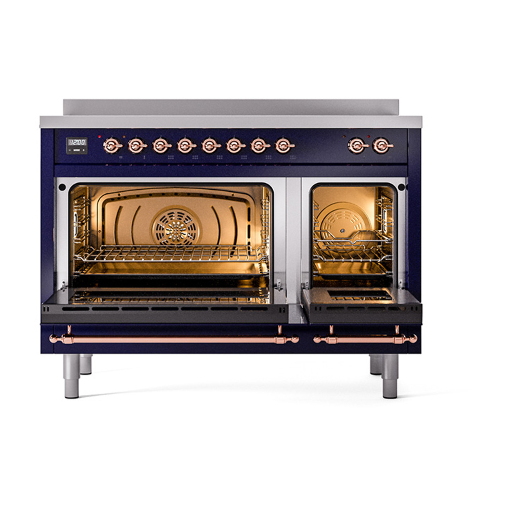 ILVE_UPI486NMPMBP_Nostalgie_II_48"_Dual_Fuel_Range_oven_door_opened