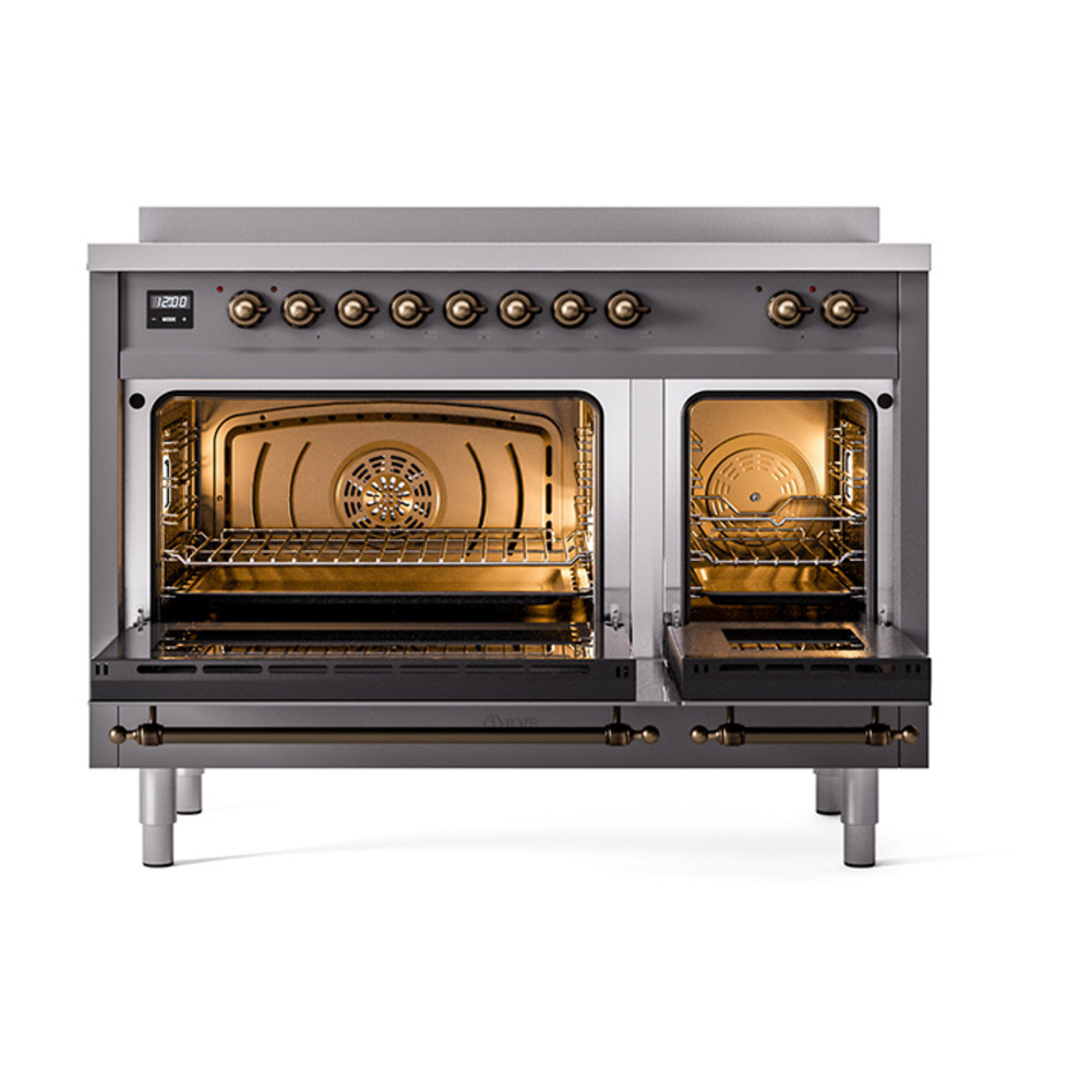 ILVE_UPI486NMPMGB_Nostalgie_II_48"_Dual_Fuel_Range_oven_door_opened