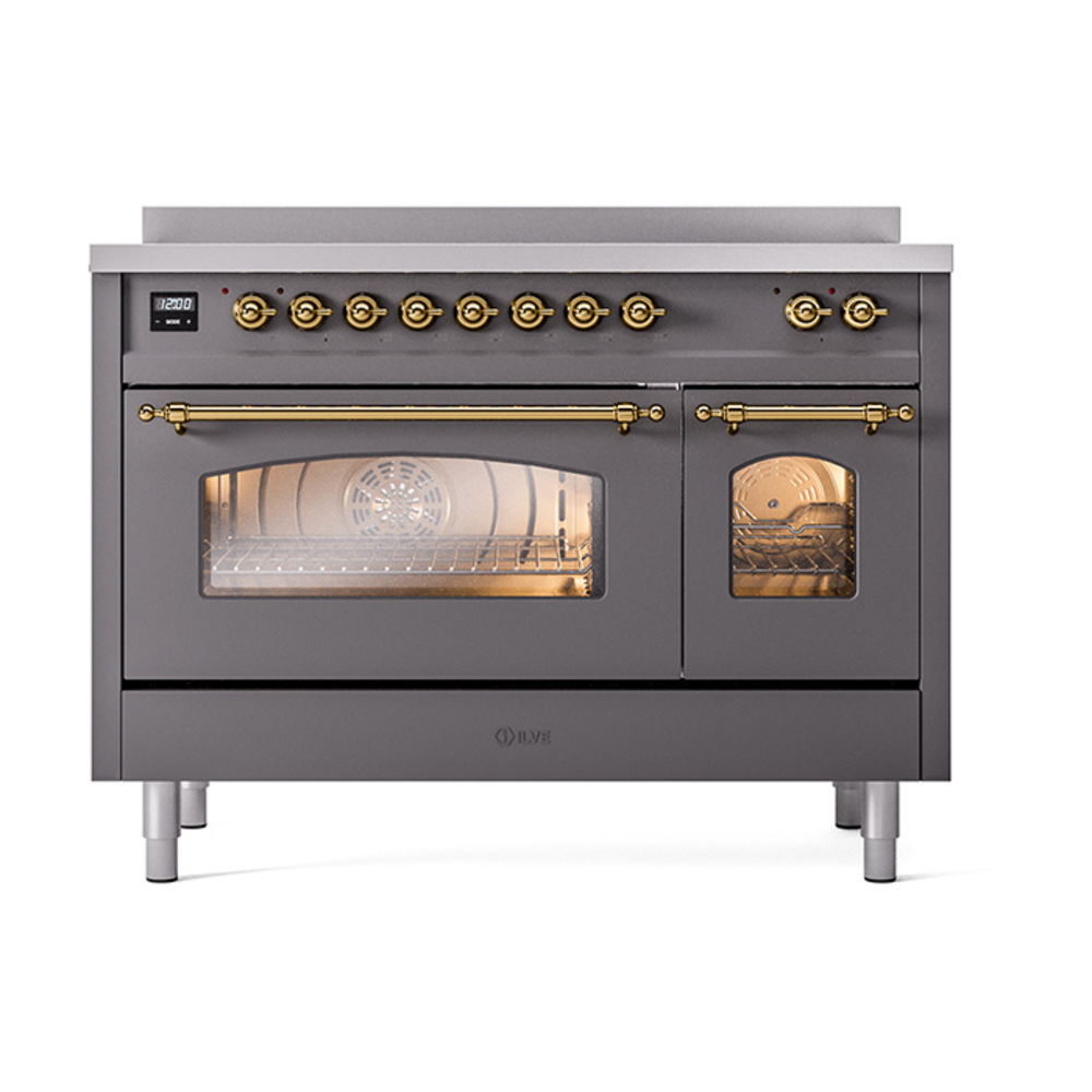 ILVE_UPI486NMPMGG_Nostalgie_II_48"_Dual_Fuel_Range_front_view