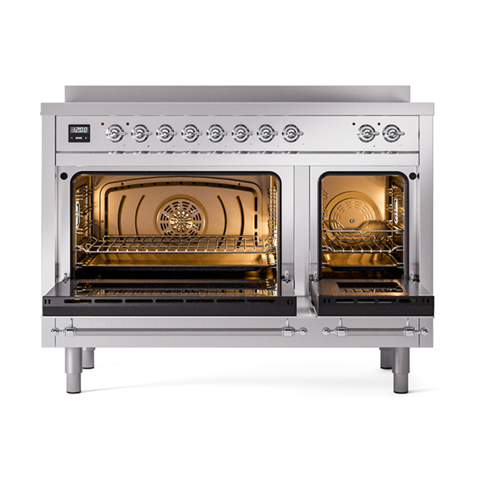 ILVE_UPI486NMPSSC_Nostalgie_II_48"_Dual_Fuel_Range_oven_door_opened