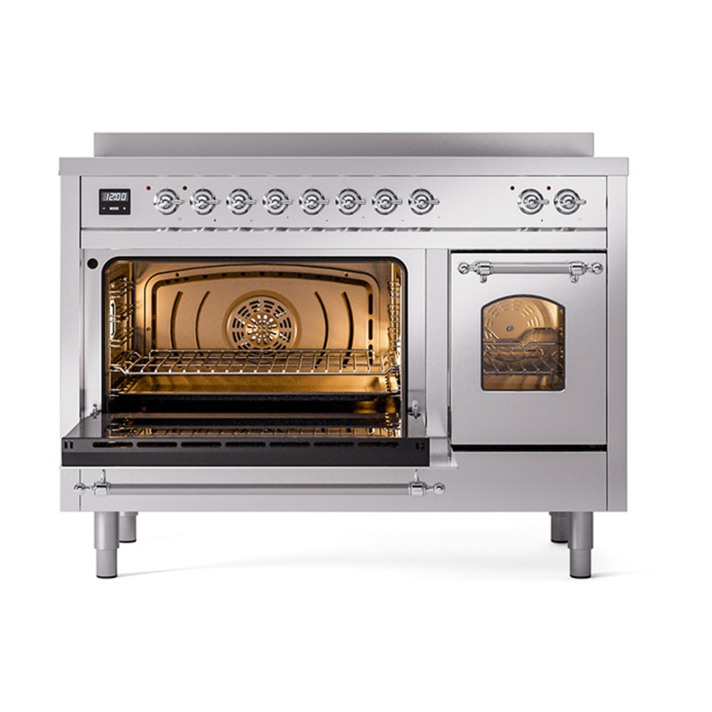 ILVE_UPI486NMPSSC_Nostalgie_II_48"_Dual_Fuel_Range_main_oven_door_opened