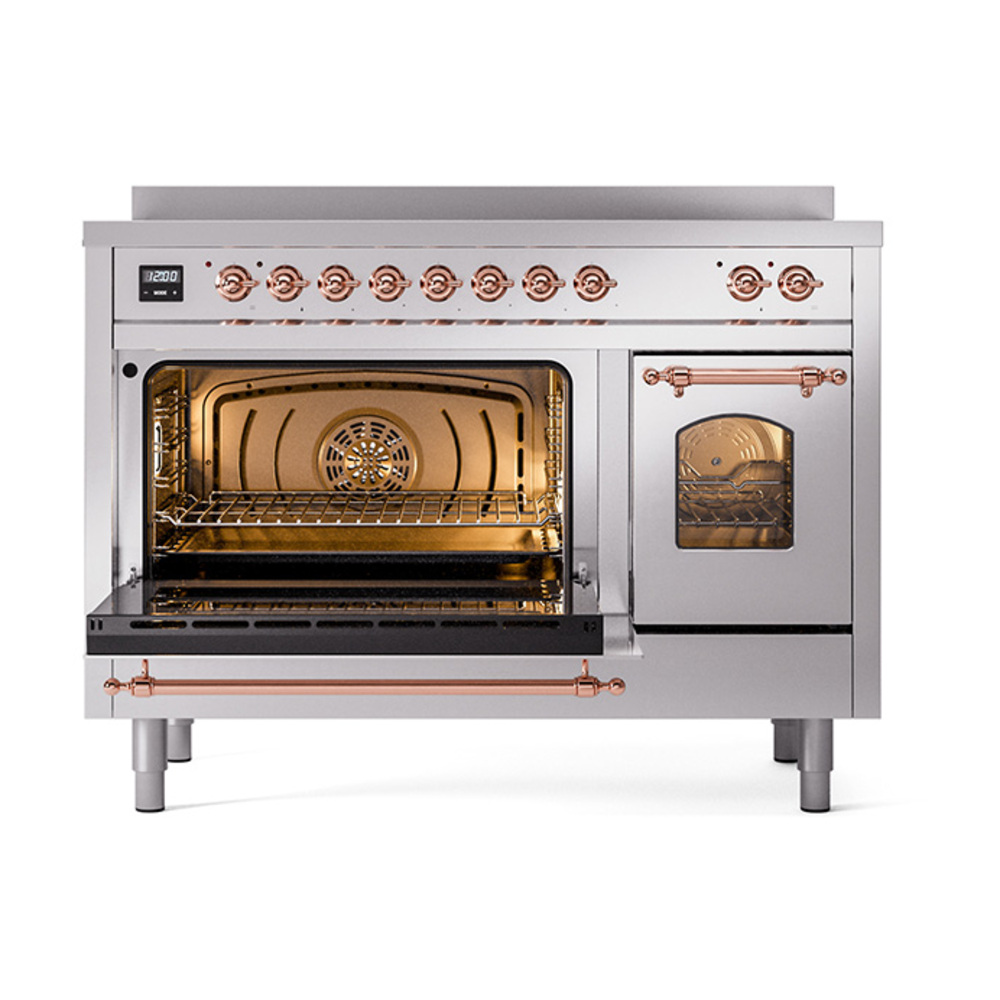 ILVE_UPI486NMPSSP_Nostalgie_II_48"_Dual_Fuel_Range_main_oven_door_opened