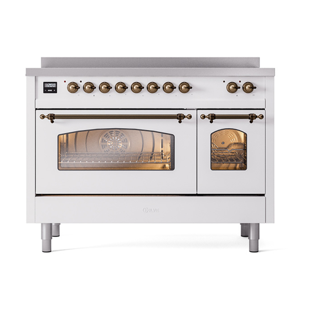 ILVE_UPI486NMPWHB_Nostalgie_II_48"_Dual_Fuel_Range_front_view