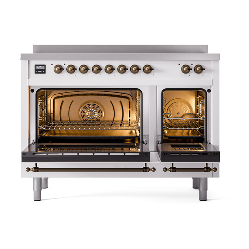 ILVE_UPI486NMPWHB_Nostalgie_II_48"_Dual_Fuel_Range_oven_door_opened