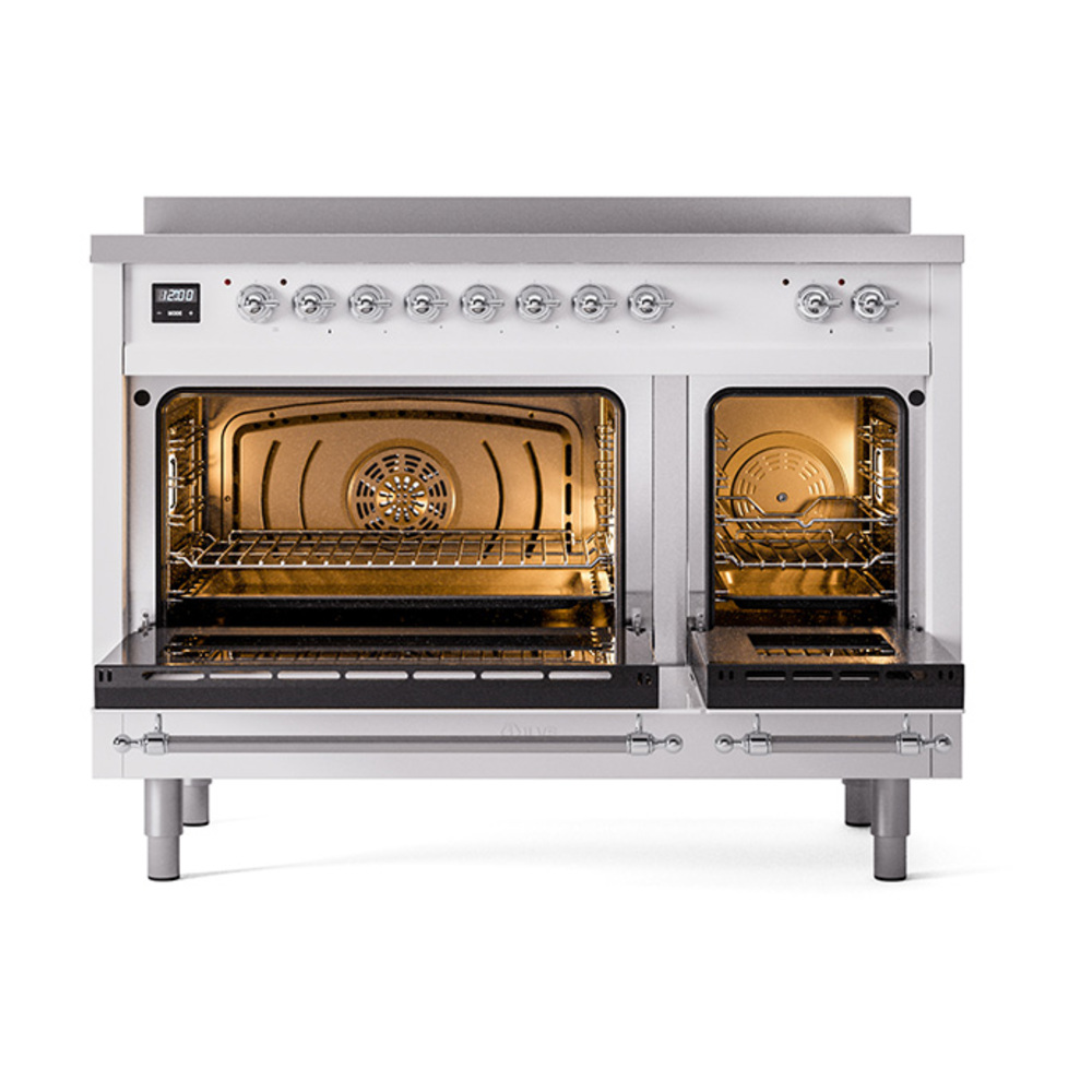 ILVE_UPI486NMPWHC_Nostalgie_II_48"_Dual_Fuel_Range_oven_door_opened