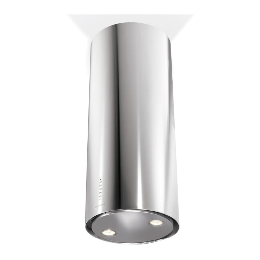 Faber CYLNIS15SS600 Cylindra Isola 15 inch Island Mount Cylinder Hood with 600 CFM, LED Lighting, Perimetric Filter System, in Stainless Steel